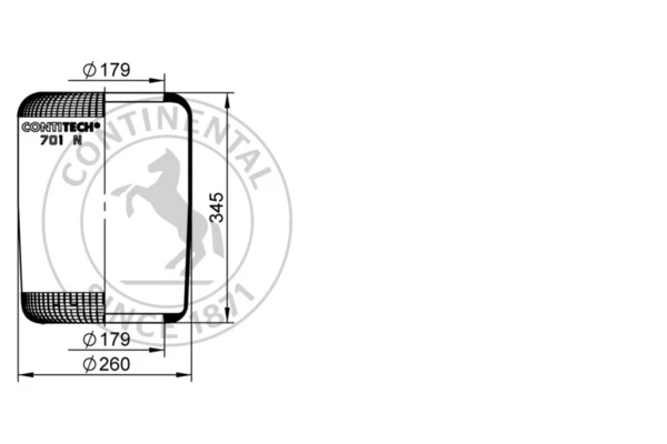 701 N CONTITECH Пневмоподушка цил. 345-260-179/179 omn ikarus,bova (фото 1)