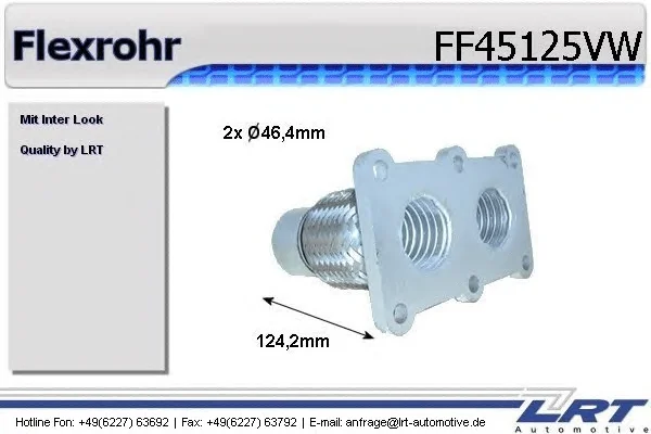FF45125VW LRT Гофрированная труба, выхлопная система (фото 1)