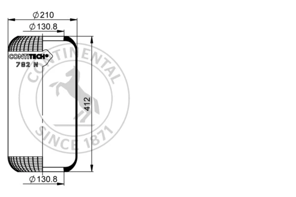 782 N CONTITECH Пневмоподушка цил. 412-210-130.8/130.8 iveco (фото 1)