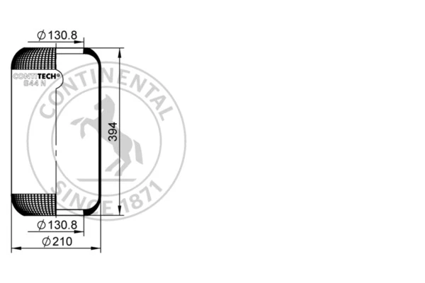 644 N CONTITECH Пневмоподушка цил 395-210-130.8/130.8 omn bpw/fruehauf/kogel/man/volvo/setra (фото 1)