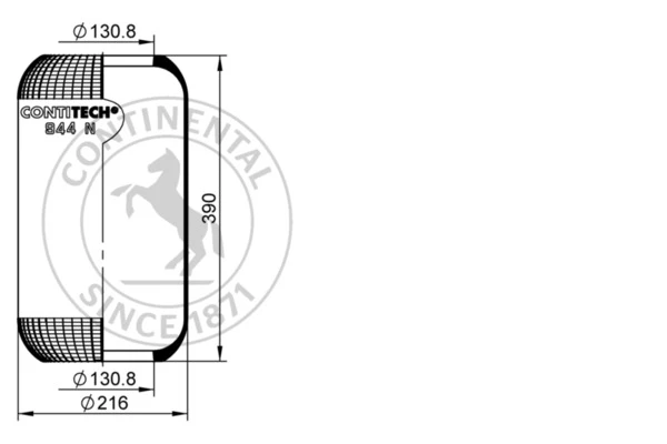 944 N CONTITECH Пневмоподушка цил 390-216-130.8/130.8 mb,scania,volvo,bpw,iveco (фото 1)
