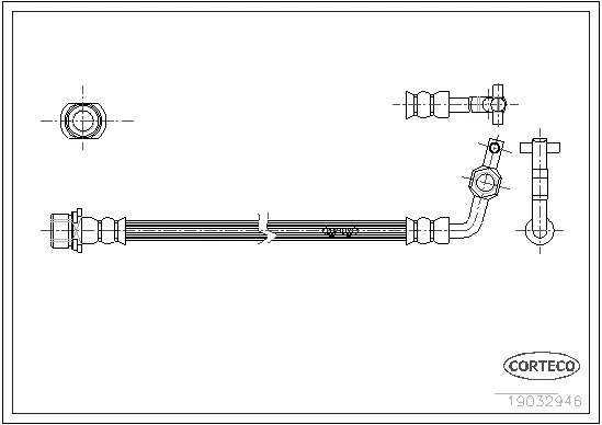 19032946 CORTECO Тормозной шланг (фото 2)