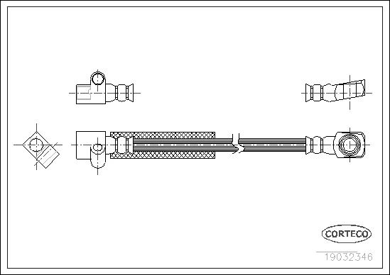 19032346 CORTECO Тормозной шланг (фото 2)