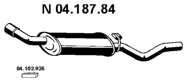 04.187.84 EBERSPÄCHER Глушитель выхлопных газов средний/конечный/задняя банка (фото 1)