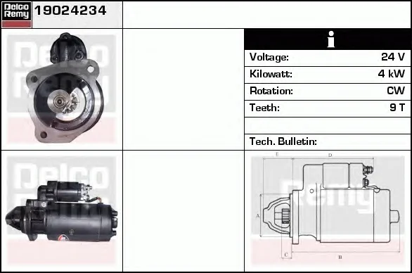 19024234 DELCO REMY Стартер (фото 2)