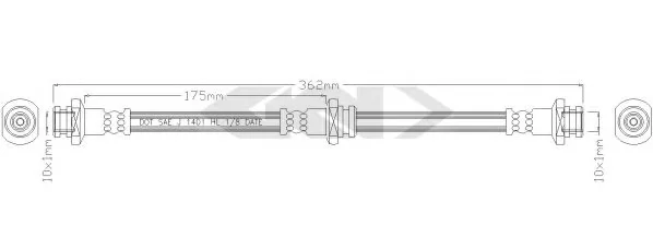 38699 GKN SPIDAN/LOEBRO Тормозной шланг (фото 1)