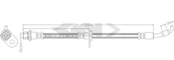 38719 GKN SPIDAN/LOEBRO Тормозной шланг (фото 1)