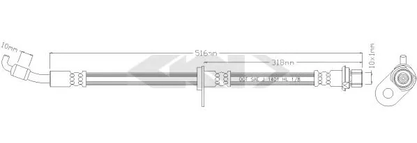 38720 GKN SPIDAN/LOEBRO Тормозной шланг (фото 1)