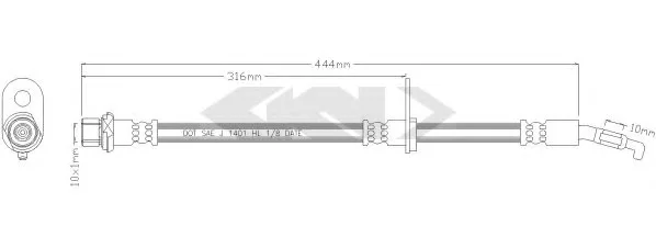 38737 GKN SPIDAN/LOEBRO Тормозной шланг (фото 1)