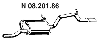 08.201.86 EBERSPÄCHER Глушитель выхлопных газов средний/конечный/задняя банка (фото 1)
