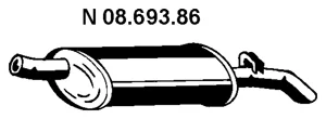 08.693.86 EBERSPÄCHER Глушитель выхлопных газов средний/конечный/задняя банка (фото 1)