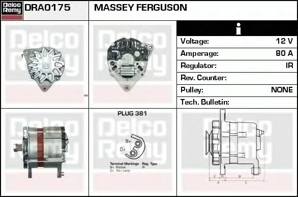 DRA0175 DELCO REMY Генератор (фото 2)