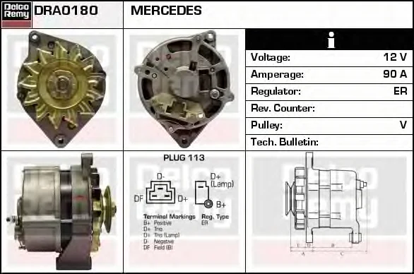 DRA0180 DELCO REMY Генератор (фото 1)