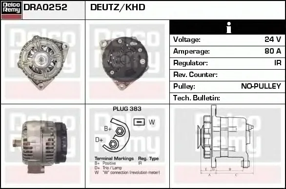 DRA0252 DELCO REMY Генератор (фото 1)