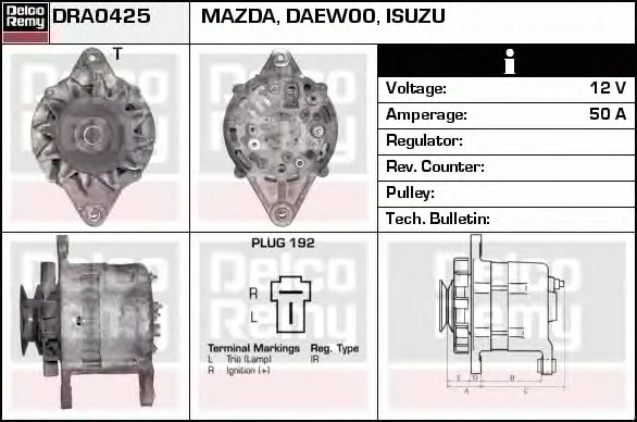 DRA0425 DELCO REMY Генератор (фото 1)