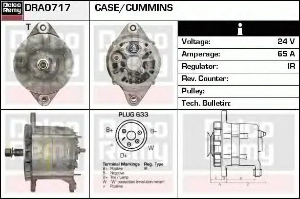 DRA0717 DELCO REMY Генератор (фото 2)