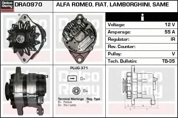 DRA0970 DELCO REMY Генератор (фото 1)