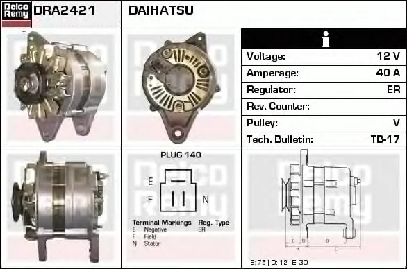 DRA2421 DELCO REMY Генератор (фото 1)