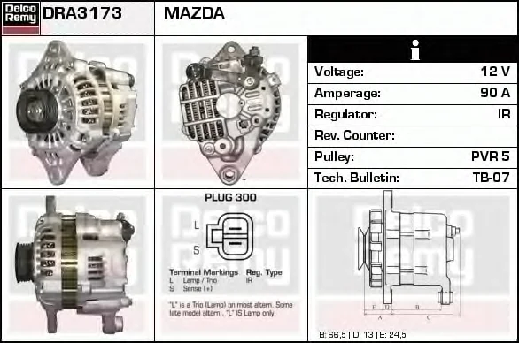 DRA3173 DELCO REMY Генератор (фото 1)