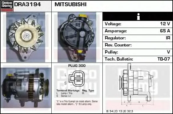 DRA3194N DELCO REMY Генератор (фото 1)