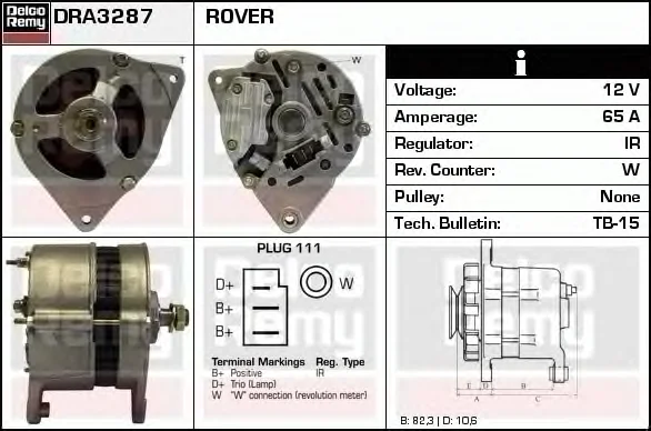 DRA3287 DELCO REMY Генератор (фото 1)