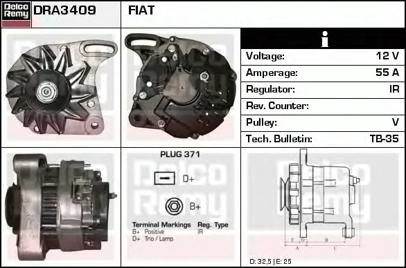 DRA3409 DELCO REMY Генератор (фото 1)