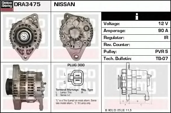 DRA3475 DELCO REMY Генератор (фото 1)