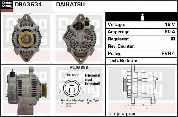 DRA3634 DELCO REMY Генератор (фото 1)