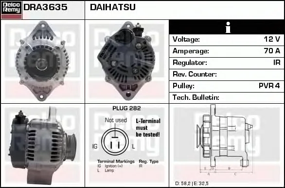 DRA3635 DELCO REMY Генератор (фото 1)