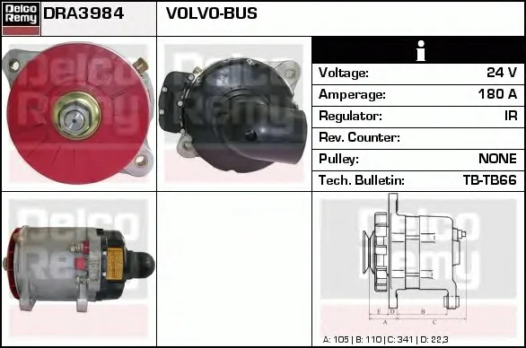 DRA3984 DELCO REMY Генератор (фото 1)