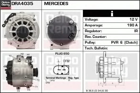 DRA4035 DELCO REMY Генератор (фото 1)