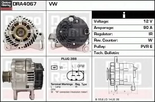 DRA4067 DELCO REMY Генератор (фото 1)