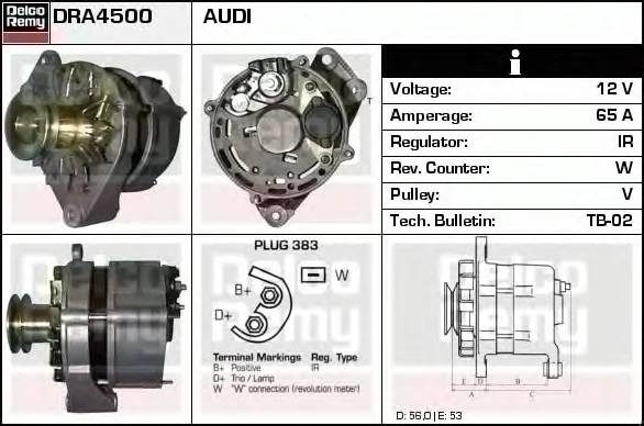 DRA4500 DELCO REMY Генератор (фото 1)