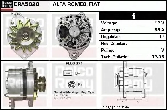 DRA5020 DELCO REMY Генератор (фото 1)