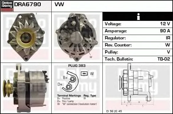 DRA6790 DELCO REMY Генератор (фото 1)