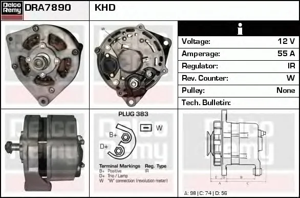 DRA7890 DELCO REMY Генератор (фото 1)