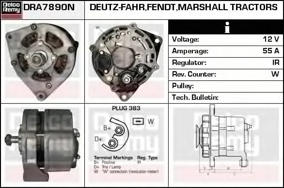 DRA7890N DELCO REMY Генератор (фото 2)