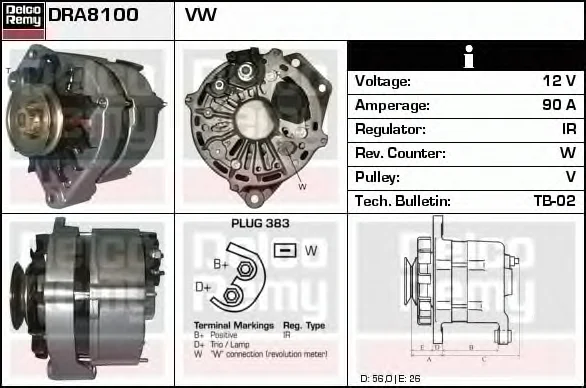 DRA8100 DELCO REMY Генератор (фото 1)