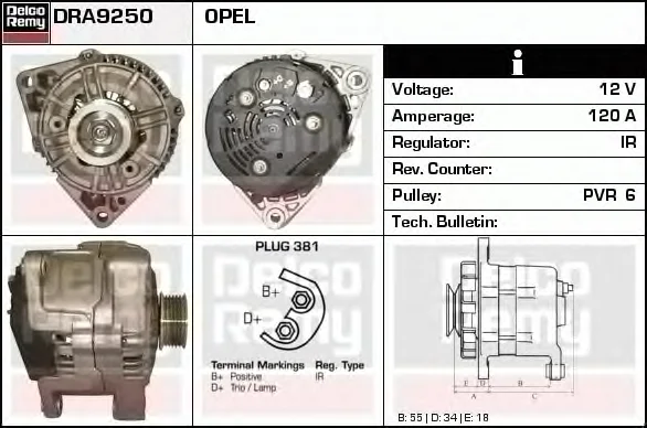 DRA9250 DELCO REMY Генератор (фото 1)