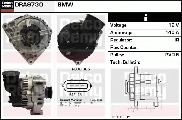 DRA9730 DELCO REMY Генератор (фото 1)