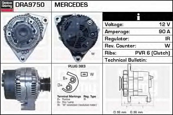 DRA9750 DELCO REMY Генератор (фото 1)