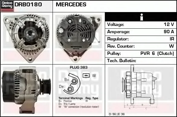 DRB0180 DELCO REMY Генератор (фото 1)