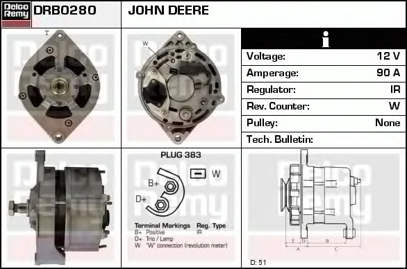 DRB0280 DELCO REMY Генератор (фото 1)