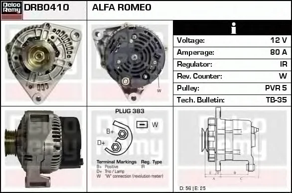 DRB0410 DELCO REMY Генератор (фото 1)