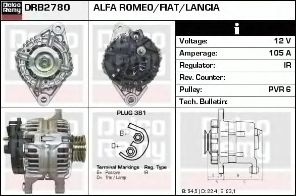 DRB2780 DELCO REMY Генератор (фото 1)