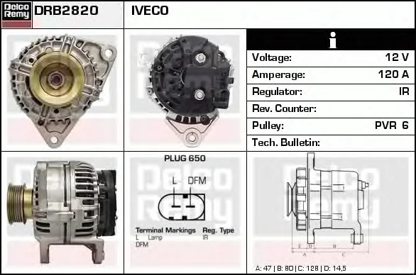 DRB2820 DELCO REMY Генератор (фото 1)