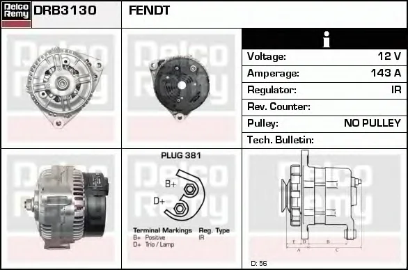 DRB3130 DELCO REMY Генератор (фото 1)