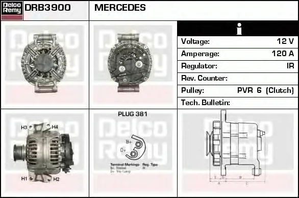 DRB3900 DELCO REMY Генератор (фото 1)