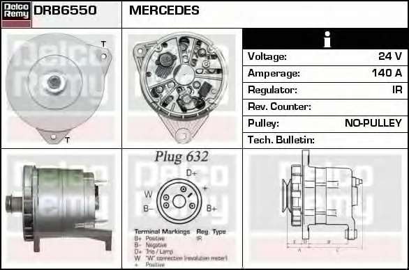 DRB6550 DELCO REMY Генератор (фото 1)