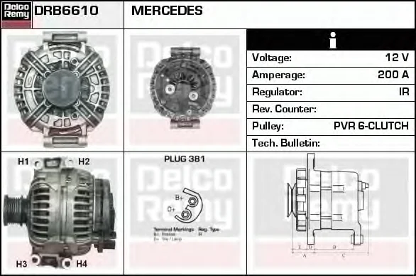 DRB6610 DELCO REMY Генератор (фото 1)